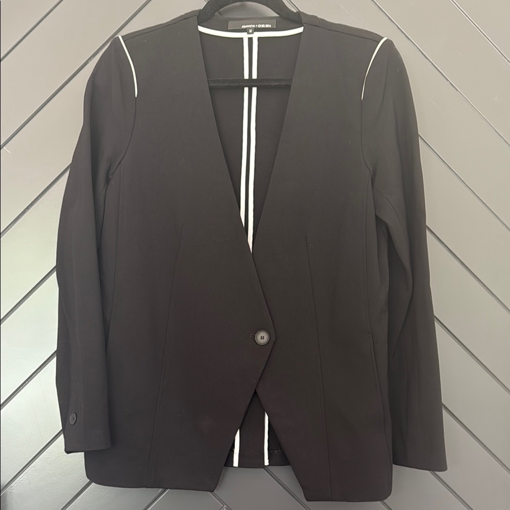 Black Women's Jacket with White Accents